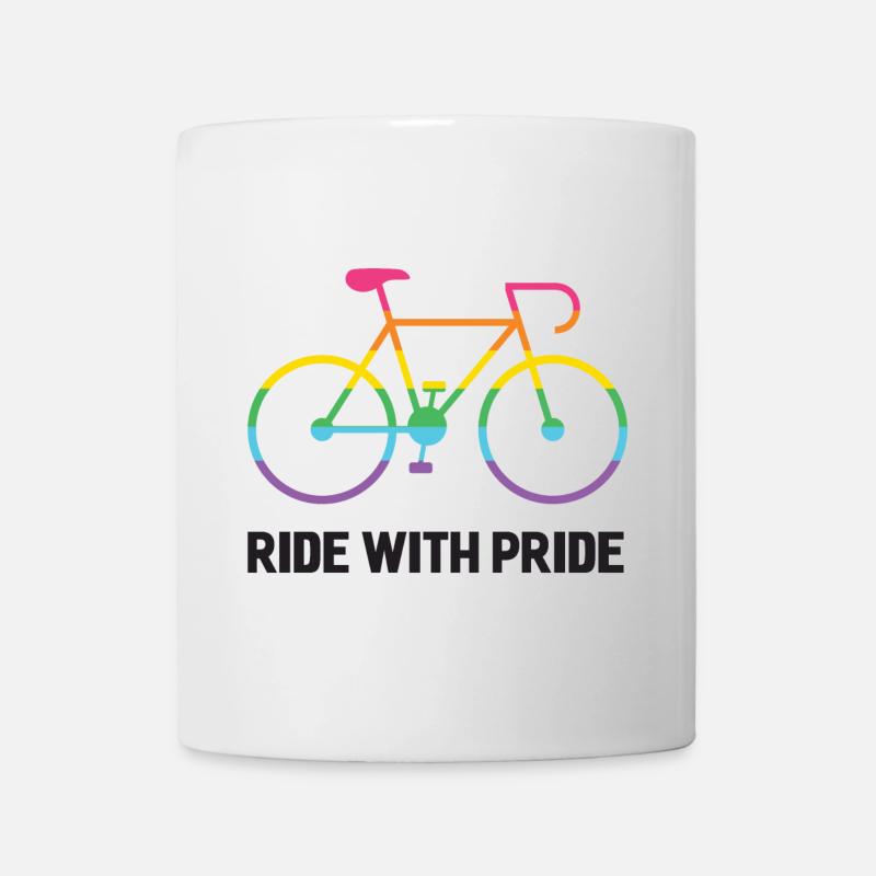 Cycliste LGBTQ - Roulez avec fierté - Mug blanc - blanc