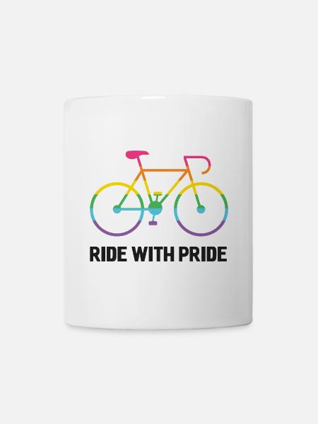 LGBTQ-Radfahrer - Fahre mit Stolz - Tasse - Weiß