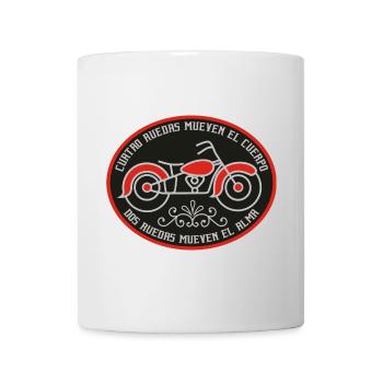 Moto Alma : deux roues font bouger l’âme - Mug blanc - blanc - Devant