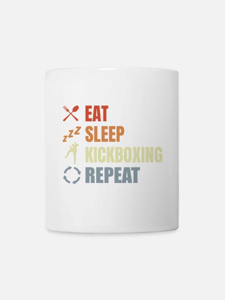 Eat Sleep Kickbox Repeat - Tasse - Weiß