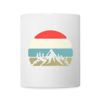 Panorama de montagne au coucher du soleil - Mug blanc - blanc - Devant