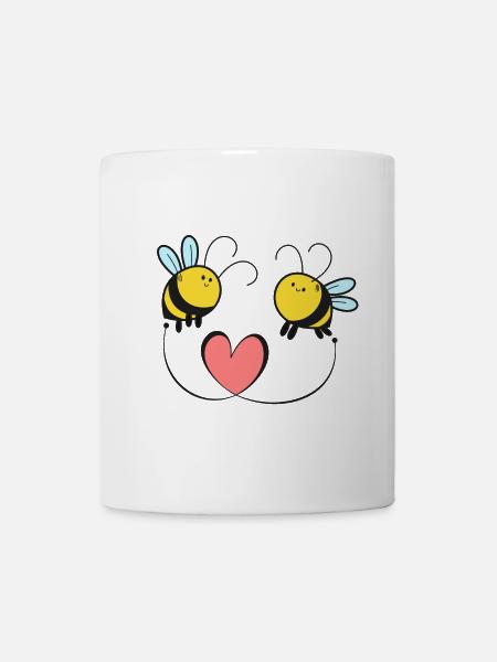 Bienen Liebe Hochzeit - Tasse - Weiß