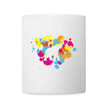 Yoga Splash Elephant Blobs Holi India Méditation - Mug blanc - blanc - Devant