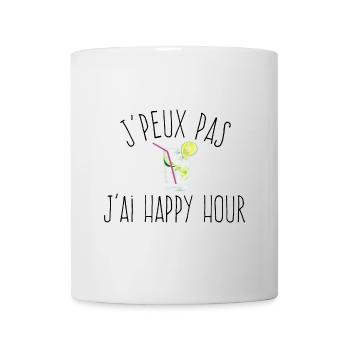 J'peux pas j'ai happy hour  - Mug blanc - blanc - Devant