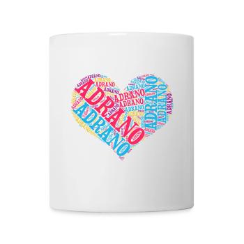 Sicily T-shirt Adrano heart word cloud t-shirt - Mug - white - Front