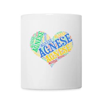 T-Shirt Agnese Wort Wolke Herz Geschenkidee - Tasse - Weiß - Vorne