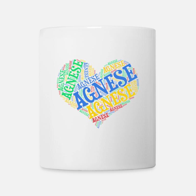 T-Shirt Agnese Wort Wolke Herz Geschenkidee - Tasse - Weiß