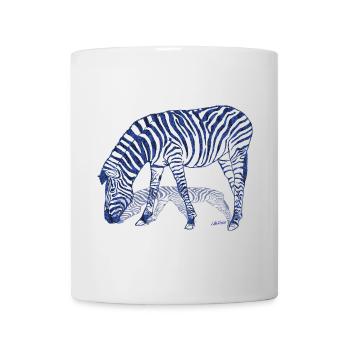 Zèbre avec ombre de zèbre - Mug blanc - blanc - Devant