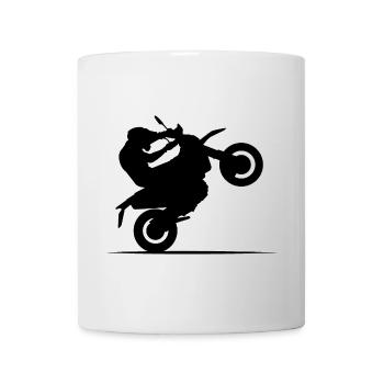 Motorrad Biker Symbol Wheelie Racing Motocross - Tasse - Weiß - Vorne