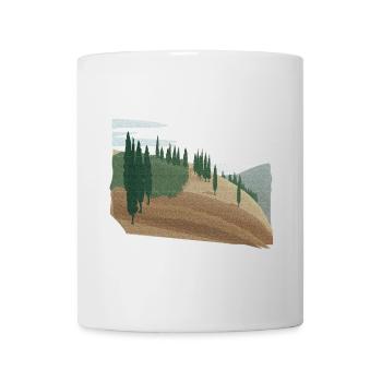 Forêt de pins Paysage vallonné avec structure (modific.) - Mug blanc - blanc - Devant