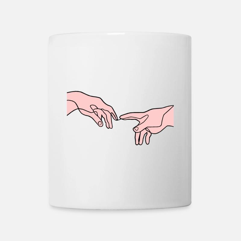 Die Erschaffung der Hände Adams - Tasse - Weiß
