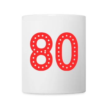 80. 80 ANS. 80e ANNIVERSAIRE. ANNIVERSAIRE 80 ANS. - Mug blanc - blanc - Devant