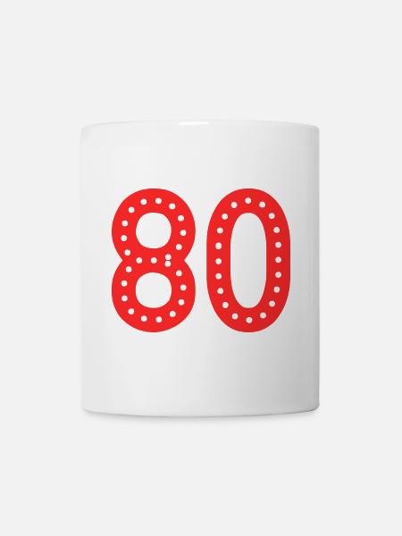 80. 80 ANS. 80e ANNIVERSAIRE. ANNIVERSAIRE 80 ANS. - Kop/krus - hvid