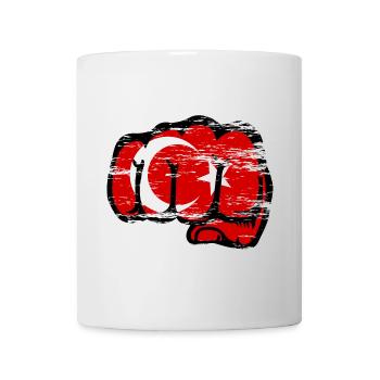 Türkei Flagge Hand Faust used - Tasse - Weiß - Vorne