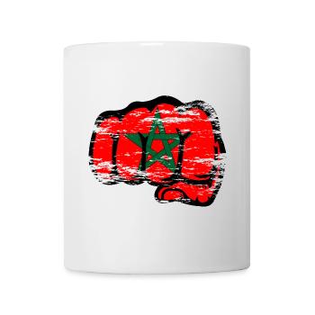 Poing de main du drapeau marocain utilisé - Mug blanc - blanc - Devant