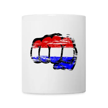Holland Flag Hand Fist utilisé - Mug blanc - blanc - Devant