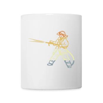 Vintage Feuerwehrmann Skizze - Tasse - Weiß - Vorne