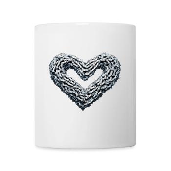 Illustration de cœur de chaîne de vélo Amour du cyclisme - Mug blanc - blanc - Devant