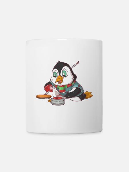 Pingouin de curling - Mug blanc - blanc