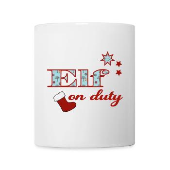 Elf on duty humour de Noël - Mug blanc - blanc - Devant