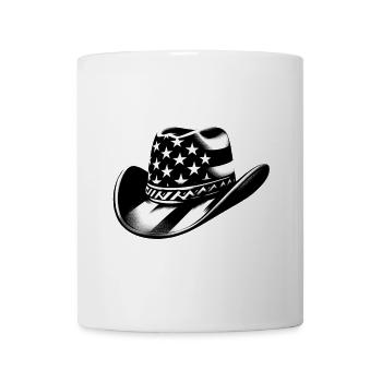 Chapeau de cowboy rodéo | Street Art Drapeau Américain - Mug blanc - blanc - Devant