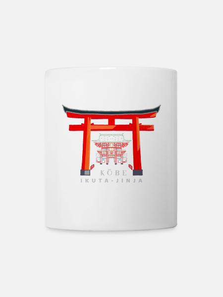 Kobe, Japan, Torii Schrein Ikuta- jinja, Zeichnung - Tasse - Weiß