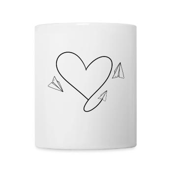 Flugzeug Flieger mit Herz - Tasse - Weiß - Vorne