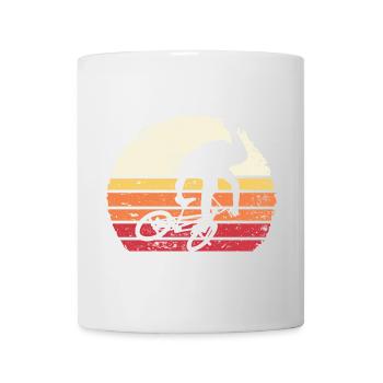 Retro Sonnenuntergang Radfahrer Silhouette - Tasse - Weiß - Vorne