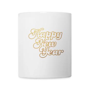 Happy New Year Sylvester cool Gold 2024 Retro - Tasse - Weiß - Vorne