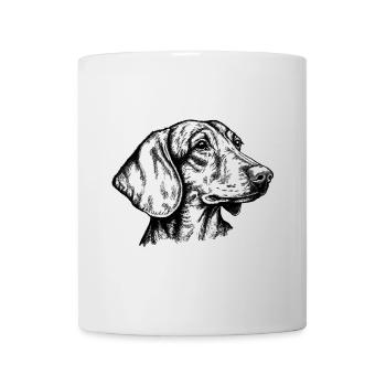 Portrait de teckel à poil court - Mug blanc - blanc - Devant