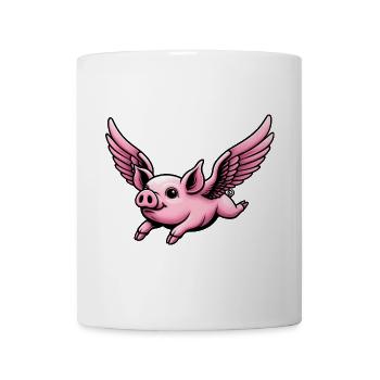 Fliegendes Schwein Lustige Tiere - Tasse - Weiß - Vorne