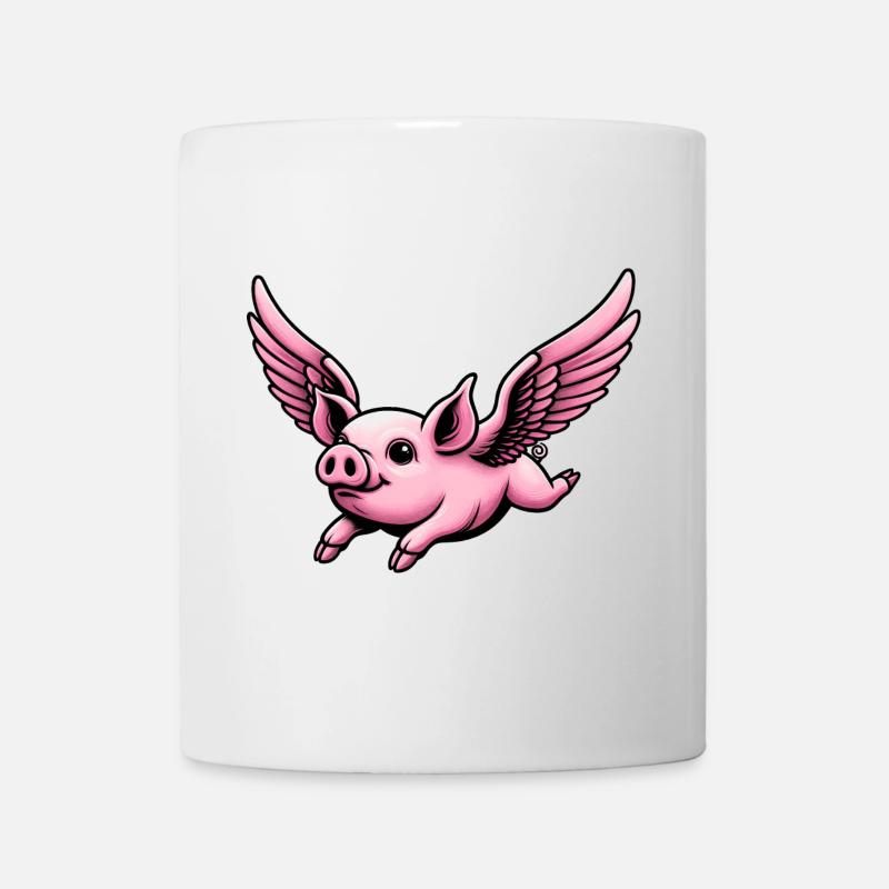Flying Pig Funny Animals - Mug - white