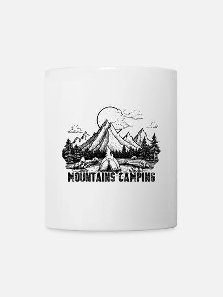 Camping in den Bergen - Tasse - Weiß