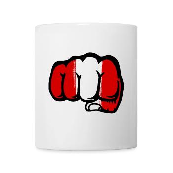Pérou drapeau poing main - Mug blanc - blanc - Devant