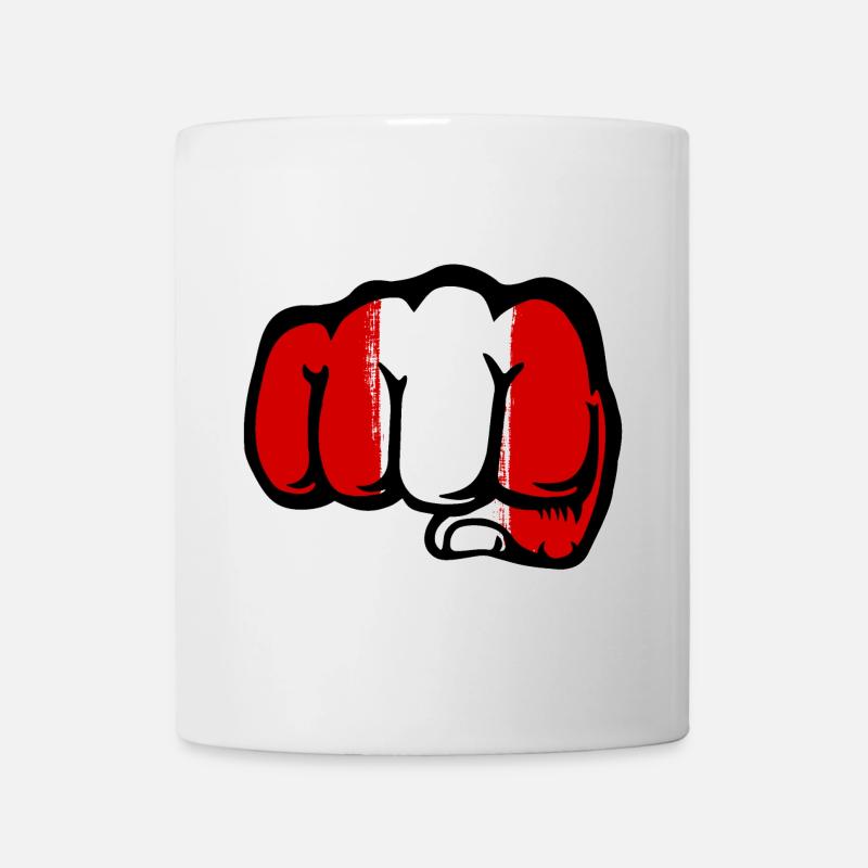 Peru Flagge Faust Hand - Tasse - Weiß