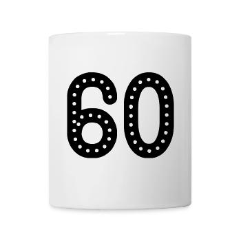 60. 60 JAHRE. 60-JÄHRIGES JUBILÄUM. 60. GEBURTSTAG. - Tasse - Weiß - Vorne