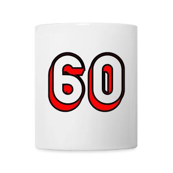 60. 60 ANS. 60e ANNIVERSAIRE. ANNIVERSAIRE 60 ANS. - Mug blanc - blanc - Devant