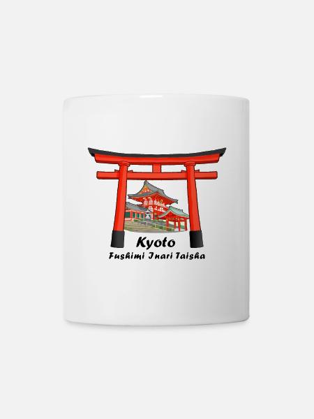 Kyoto, Japan, Fushimi Inari Taisha Handzeichnung - Tasse - Weiß