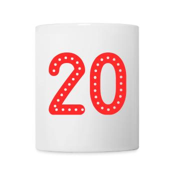 20. 20 ANS. 20e ANNIVERSAIRE. ANNIVERSAIRE 20 ANS. - Mug blanc - blanc - Devant