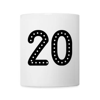 20. 20 ANS. 20e ANNIVERSAIRE. ANNIVERSAIRE 20 ANS. - Mug blanc - blanc - Devant