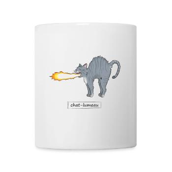 Chat-lumeau - Mug blanc - blanc - Devant
