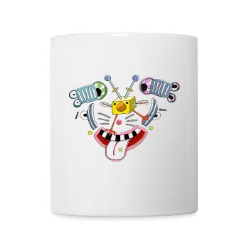 Lustiges Bild, frecher Clown Küken Gesicht - Tasse - Weiß - Vorne