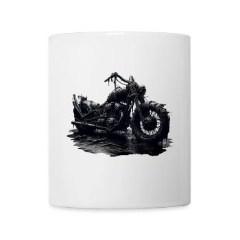 Rostiges Apokalypse Motorrad - Dark Fantasy Skull - Tasse - Weiß - Vorne