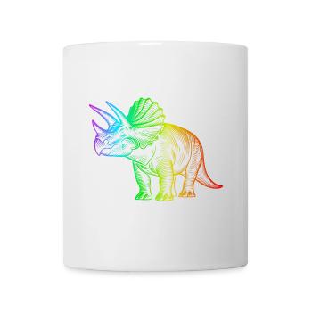 Regenbogen-Triceratops-Dinosaurier - Tasse - Weiß - Vorne