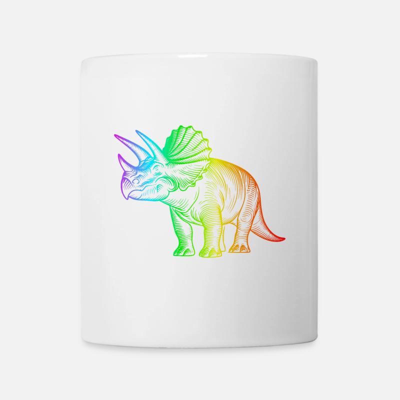 Regenbogen-Triceratops-Dinosaurier - Tasse - Weiß