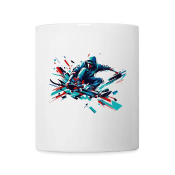 Lebendiges buntes Motiv eines Skaters - Tasse - Weiß - Vorne