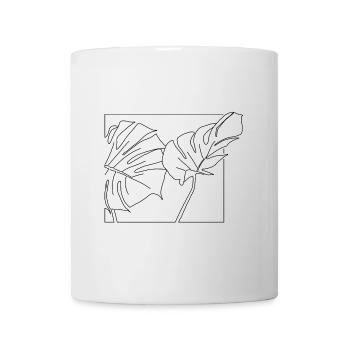 Monstera-Blätter - Tasse - Weiß - Vorne