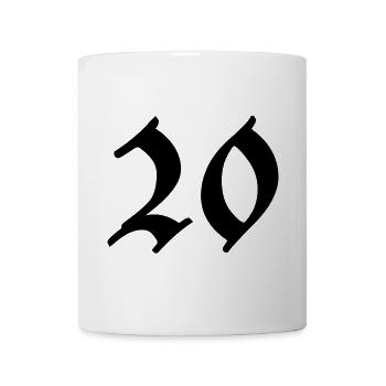 20. 20 ANS. 20e ANNIVERSAIRE. ANNIVERSAIRE 20 ANS. - Mug blanc - blanc - Devant