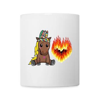 Hippie Horse Valentine Heart Fiery Love Hearts - Mug - white - Front