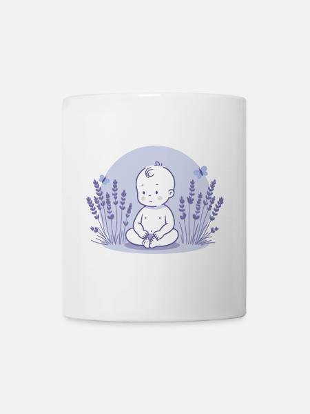 Baby im Lavendel - Tasse - Weiß
